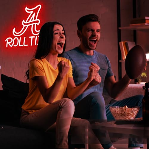 Image of University Neon Sign for Wall Decor Football Neon Light for Man Cave Cheer up slogan Led Light Up for College Fans Dorm Game Room Bar Party Football Team Sign Birthday Gifts for Students Alumni Size13.7*11.9In(CP005)