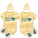 culbutomind Baby Zwillinge Body Boxhandschuhe Titel Baby Outfit Lustige Baby Strampler Baby Mädchen Kleidung Set Gr. 68, Baby Boxset mit gelbem Titel