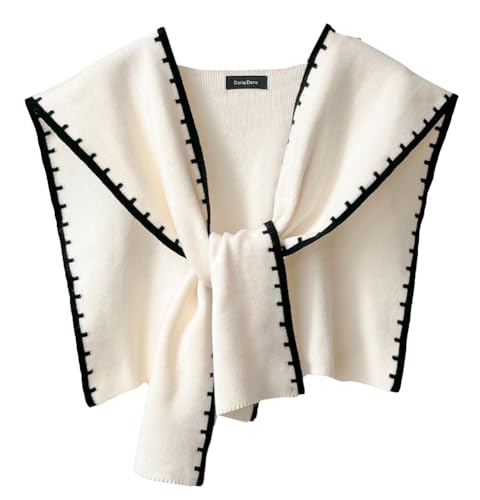 Knitted Shawl Wraps for Women Chic Sweater Cardigan Cashmere Scarf Knotted Shoulder Top Cover Cape Poncho Travel Wrap 2025