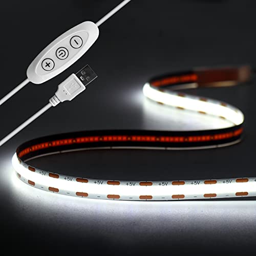Tayire USB 2m 5V COB LED Strip Light 960LEDs Dimmable LED Tape CRI90+ 8mm Width Flexible TV Backlight