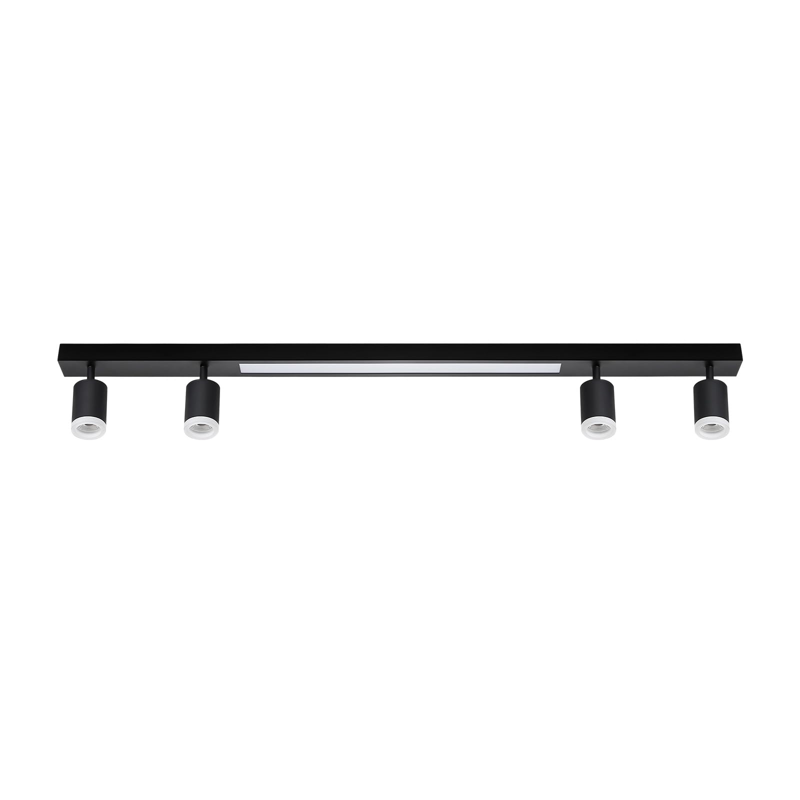 LED Deckenleuchte Dimmbar Deckenstrahler 4 Flammig Schwarz | Deckenspots mit Fernbediennung 3000K-6500K 38W Schwenkbar Modern für Wohnzimmer Schlafzimmer Küche Büro