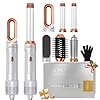 Sèche Cheveux & Air Styler Pro, UKLISS Airbrush 6 en 1 avec 1000W Seche Cheveux Professionnel, Boucleur a Cheveux Automatique, Fer a Lisser, Thermal Brush, Brushing Brosse Soufflante - Blanc
