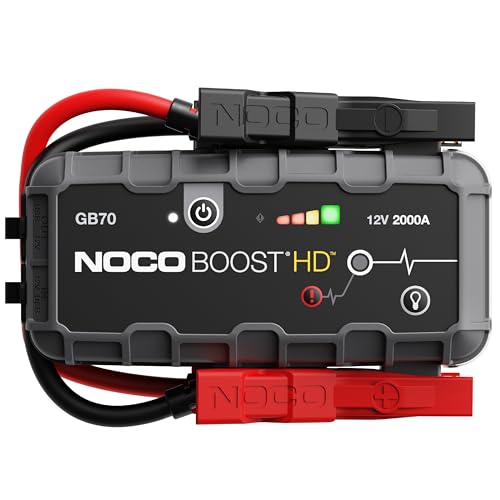 NOCO Boost GB70: Avviatore di Emergenza UltraSafe 2000A – Booster Batteria al Litio 12V, Caricabatteria Portatile Power Bank e Cavi Avviamento – Per Motori Benzina fino a 8.0L e Diesel fino a 6.0L