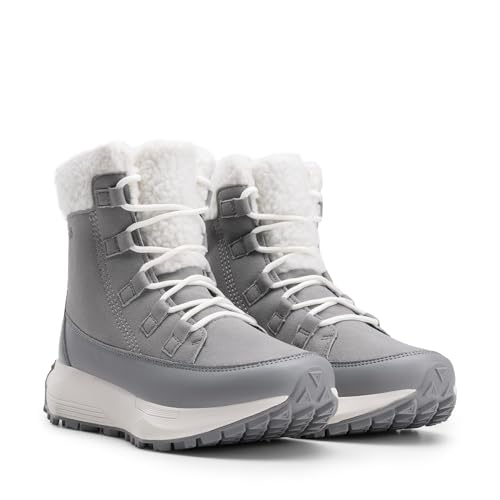 NORTIV 8 Women's Winter Boots Ankle Waterproof Lightweight Snow Sneaker Boots,Size 10,GREY,SNSB241W