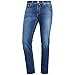 Pierre Cardin Jeanshose für Herren, Modell Lyon Tapered - Tapered Fit, mit Stretch-Anteil - elastische Denim Jeans im Used-Look, gerades Bein - Blau