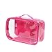Clear Toiletry Makeup Bag, Cosmetic Organizer, Travel Case, PVC Plastic w/Handle (Pink)