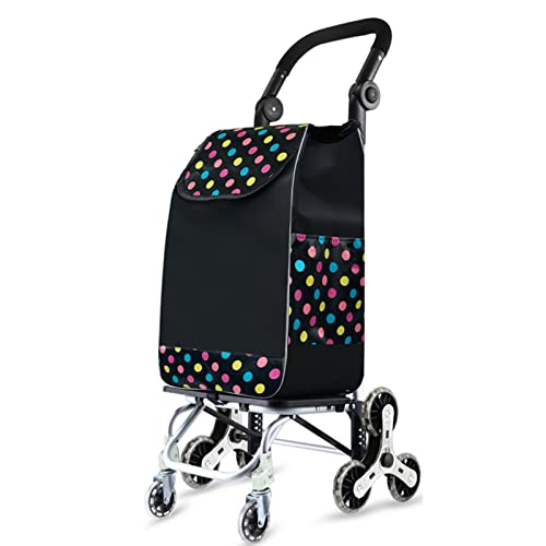 Carrito de compras plegable con marco de aluminio y 8 ruedas para subir escaleras fácilmente, bolsa desmontable incluida