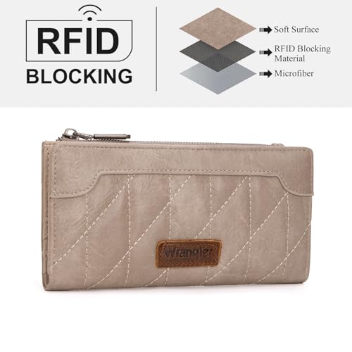Image of Montana West Wrangler Woman Wallet Slim Thin Quilted Bifold with Coin Purse | Minimalist, Card Cases & Money Organizers, Smooth Zipper