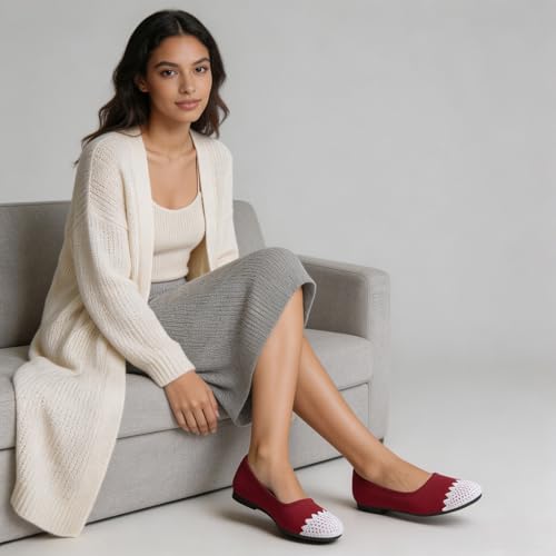 Image of Women's Ballet Flats Shoes Comfortable PU Leather Dress Slip on Shoes Teacher Business Casual