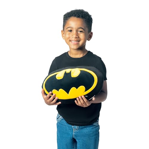 Image of Northwest Batman Classic Logo Cloud Pillow 12 inch - Superhero Plush Stuffed Toy, Kids & Adults Room Decor, Gift for Batman Fans
