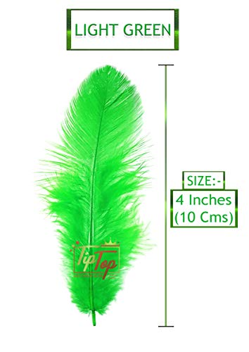 Image of Natural Dyed Feathers 10 cm (80 pieces) (Light Green)