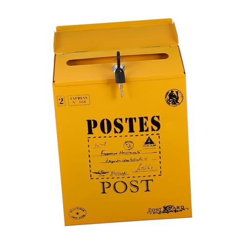 HORIALENCE 1pezzi Cassetta Delle Lettere Vintage Serratura in Ferro Montaggio Parete Per Uso in Giardino e Scuola Stile Country Capacità Di Archiviazione Adeguata