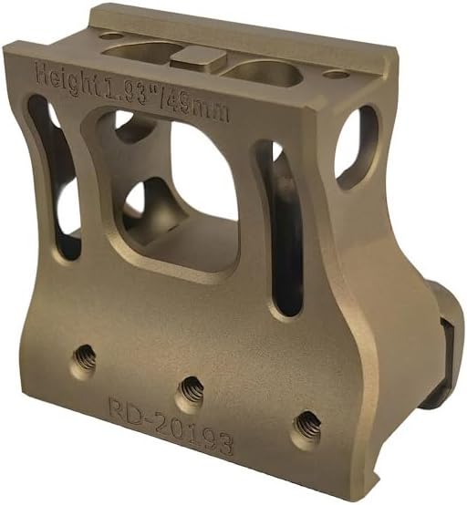 Red Dot Scopes Heighten Riser Mount Base，1.93" Optical Centerline Height，Optic Sights Metal Hollow Base，Compatible With T1 T2 Series Footprint Optic Red Dot，For Standard 20mm Pic Rail Mounting，Tan