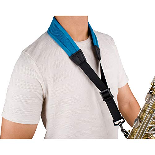 Pro Tec Nls310Mtb 22" "Less-Stress Ballistic Neoprene Sax Neck Strap With Coated Metal Snap, Teal Blue #TOP10