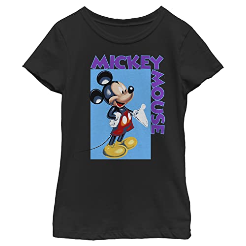 T-shirt Mickey Disney fille anti-décoloration vêtement noir col rond taille S