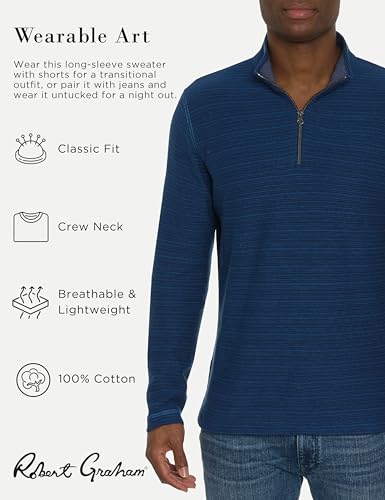 Robert Graham Men’s Desmond Long-Sleeve 1/4-zip Knit Pullover Shirt2