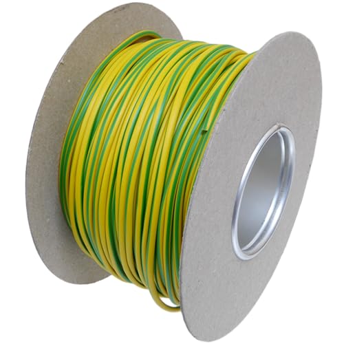 Manicotto per cavi da 3 mm, colore verde/giallo, da utilizzare con cavi gemelli e di terra, filo nudo, ecc. (100 metri)