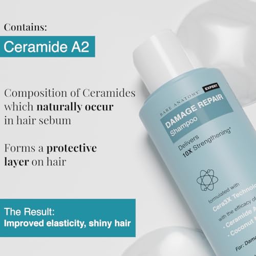 Bare Anatomy Damage Repair Hair Shampoo | Provides 10x Strengthening Powered By Ceramide A2 & Coconut Milk Protein | For Damaged, Dry & Frizzy Hair | Sulphate & Paraben Free | For Women & Men | 250ml - Image 8
