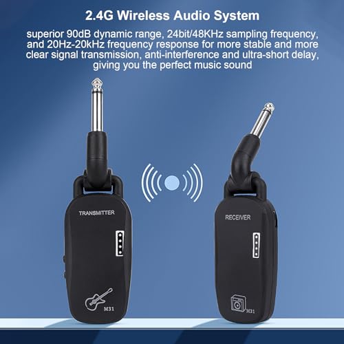 Irfora 2.4G Wireless System Professional Wireless Guitar Bass Transmitter Receiver System Reable Portable Audio TX & RX for Electric Guitar Bass miniatura 3