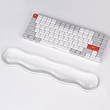 CASUCATTE Ergonomic Clear Gel Wrist Rest for Computer Keyboard - Non-Slip Crystal Gel Pad, Soft Comfortable Support, Washable, Office Gaming Wrist Pain Relief