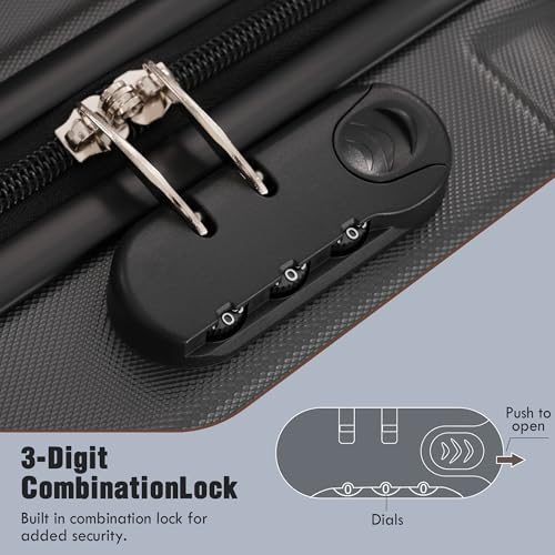 image for Merax Luggage Sets of 3 Piece Carry on Suitcase Airline Approved,Hardc