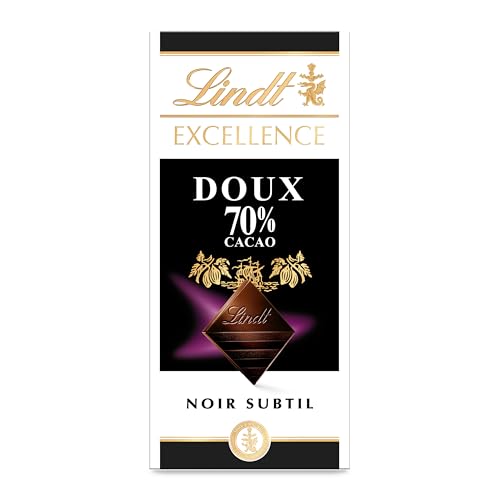 Lindt - Tablette 70% Cacao Doux EXCELLENCE - Chocolat Noir, 100g