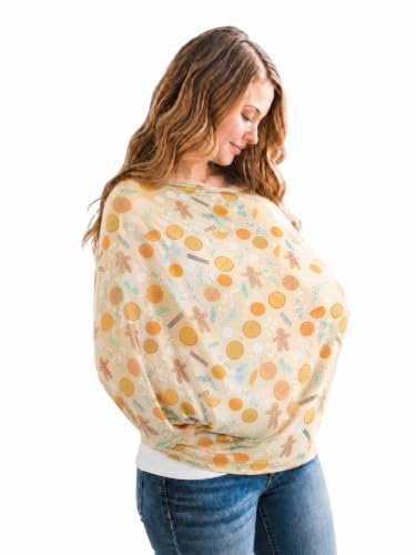 Image of Copper Pearl Nursing Cover for Breastfeeding - Multi-Use Baby Car Seat Cover, Stroller Cover & Breast Feeding Cover Up for Women, Stretchy Breathable High Quality Cover for Boy or Girl, Cider
