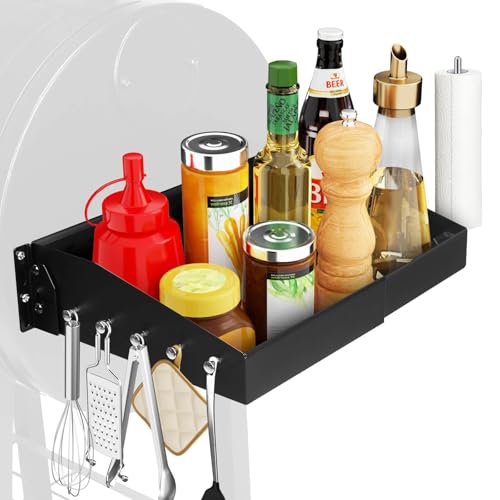 GRISUN Adjustable Grill Side Shelf - Folding Prep Table for Pit Boss 540/700FB, Camp Chef & Char Griller and Dyna-Glo