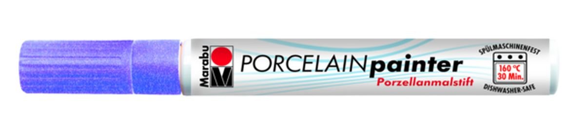 Marabu Lilac Glitter Porcelain Paint Marker Water Based Painter Pen 1-2Mm Pottery Ceramics