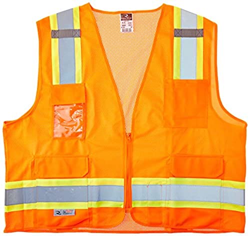 Image of Radians SV6O2X Two Tone Surveyor Class 2 Safety Vest, 2X-Large, Orange