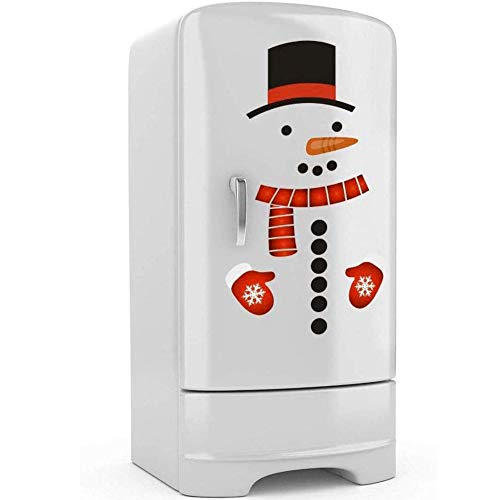 Christmas Snowman Stickers Set of 16, Cute Funny Fridge Stickers Refrigerator Stickers Holiday Christmas Decorations for Fridge, Garage, Office Cabinets, Door, Windows (Big Snowman 1Pack)