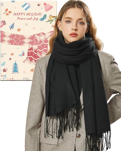 YULARA Womens Scarf Winter Wraps Stocking Stuffers Christmas Gifts for Women Mom Wife Her Coworker, Holiday Cozy Ladies Gifts