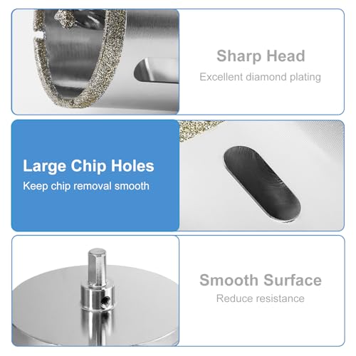 Image of 4 inch / 100mm Diamond Glass Hole Saw with Center Drill Bit for Ceramic, Tile, Porcelain, Marble