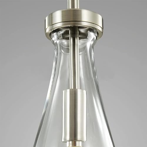 Ringrain Raindrop Pendant Lights Set Of 2,Kitchen Island Hanging Light Fixtures, Modern Art Raindrop Clear Solid Glass Chandelier For Dining Room For Bedroom, Corridor, Living Room #TOP6