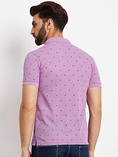 Image of Men's Cotton Half Sleeves Printed Polo T-shirt-POLO105