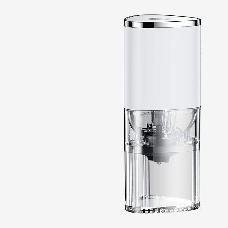 Portable Electric Coffee Bean Grinder, USB Rechargeable, Automatic Coffee Crusher for Drip Coffee (White)