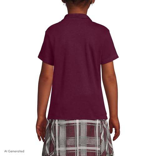 Image of Lands' End School Uniform Girls Short Sleeve Feminine Fit Interlock Polo Shirt