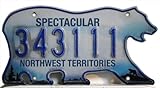 Original aus Kanada Northwest Territories Nummernschild, Kanada Auto-Kennzeichen, Canada License Plate, Metall-Schild