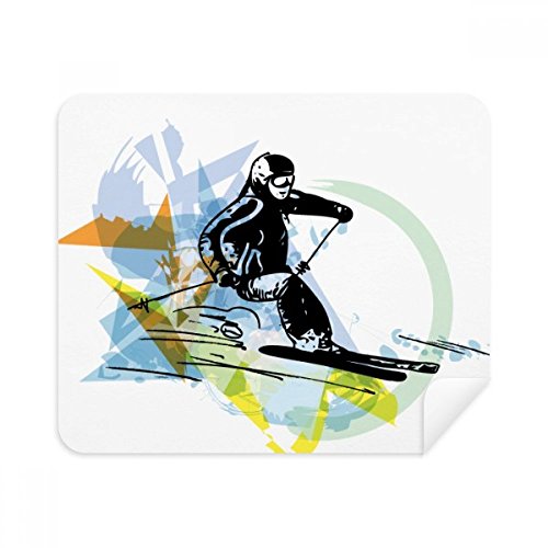 Chiffon nettoyant ski acrobatique en daim pour écran de téléphone et lunettes lot de 2