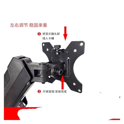 Support deux écrans sans perçage noir bras double moniteur de bureau ajustable - 3