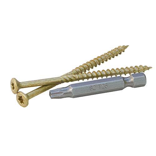 Proferred - V56092 Professional Decking & Outdoors Wood Screws, 6-Lobe Bronze SKT Coating - 1500 Hour Salt Spray, Size Options in #8, 9, and #10, Lengths 2\", 2.5\", 3\", 3.5\", and 4\"