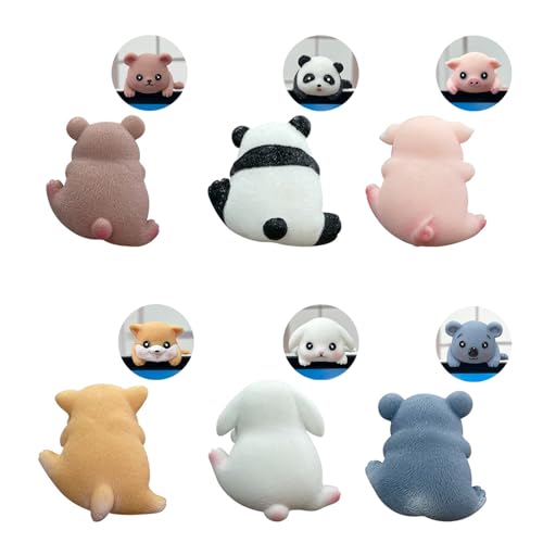 漫画デスク装飾コンピュータモニター用 6 個セット 3D 樹脂動物置物おもちゃ面白い飾りオフィスデスクおもちゃギフト
