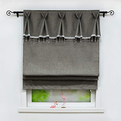 Joyswahl Raffrollo Pastorale Art Blickdichte Bändchenrollo mit Perlen...