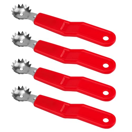 4st Tomaten Erdbeer Entkerner, Erdbeerentkerner Stielentferner Obst- und Gemüse Entkerner mit Ergonomischen Griffen Küchenhelfer für Erdbeeren Tomaten
