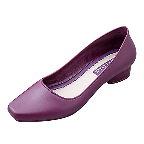 Mocassins en cuir imperméables et antidérapants pour femme - Confortables - Légers et respirants - Chaussures de marche à enfiler, violet, 37 EU