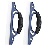 Homoyoyo 2 Stück Fensterabzieher und Duschabzieher Kleiner Glasabzieher aus Kunststoff mit Flexiblem Silikon für Badezimmerspiegel Fenster und Duschglastüren Einfacher Haushaltsabzieher