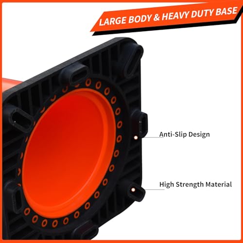 Image of BESEA 4 Pack 36 Inch Large Traffic Cones with Wide Weighted Base