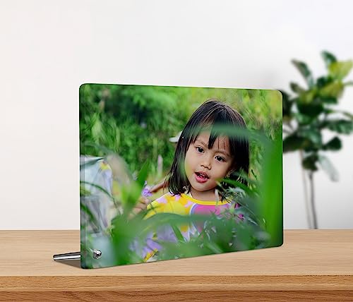 Image of Personalized /Customised HD Clarity Acrylic TableTop Frameless Picture Photo Frame - Customizable for Anniversary Birthday Special Moments 8 x 6 Inches (Horizontal)) Multicolor