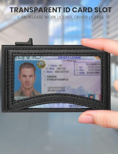 Image of Pop Up Wallet with AirTag Holder,Slim Wallet for Men with ID Window | Credit Card Holder with Elastic Pocket for Cash,Coins,Keys. RFID Wallet for Men,Smart Wallets for Fathers day gift ideas