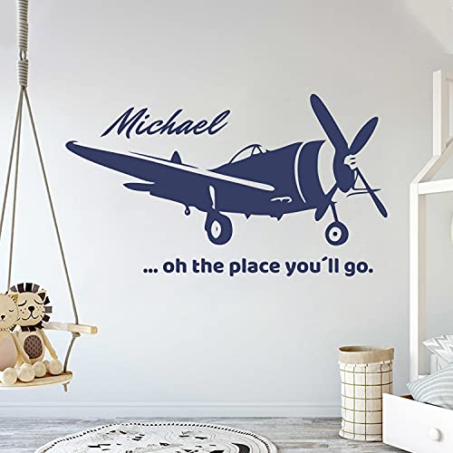 Vinilo decorativo personalizado avión para pared